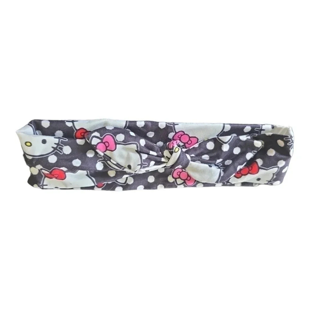 Hello Kitty Bow Polkadot Custom Homemade Headband